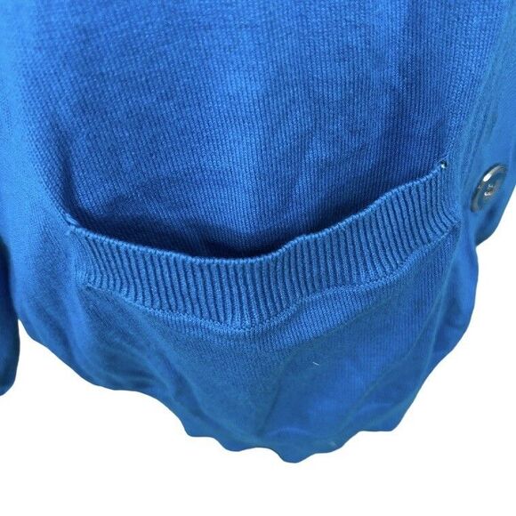Designers Originals Button Front Cardigan Sweater Petite PL Blue New With Tags - Picture 6 of 11
